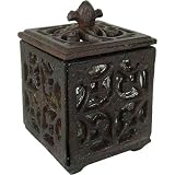 Small Metal Cast Iron Style Rusty Look Votive Holder