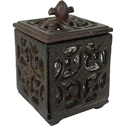 Small Metal Cast Iron Style Rusty Look Votive Holder