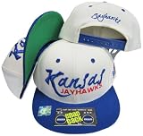 Kansas Jayhawks Script White/Blue Two Tone Plastic Snapback Adjustable Plastic Snap Back Hat / Cap