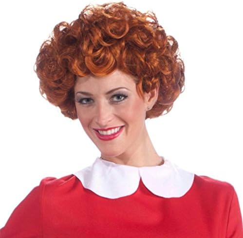 Popcandy Annie Orphan Adult Wig Short Curly Auburn Red Wig