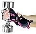 Women Gym Gloves Protect Your Hands & Improve Your Grip - Pink & Black Weightlifting Gloves - Easy to Pull On & Off - Adjustable Fit (Pink, Large)