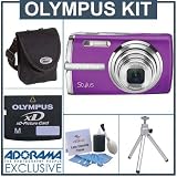 Olympus Stylus 1010 Digital Camera Kit.Purple with 1 GB xD Picture Memory Card, Camera Bag, Table Top Tripod, Professional Lens Cleaning Kit