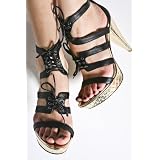 Andrea and Joen - Ladies Daze Pattern Leather Heels (Black) by 80 