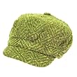 Wool Tweed Knit Newsboy Cabbie Cap Hat Multi Olive