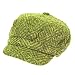 Wool Tweed Knit Newsboy Cabbie Cap Hat Multi Olive