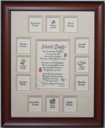 Childrens Toyshop  Toys : School Days Years Photo Picture Mat and Frame 11x14 Taupe