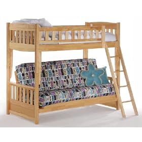 Newport Twin over Futon Bunk Bed plus Understorage Unit with Natural Finish by Bunksnstuff