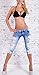 Ibagstyle Womens Lace Crochet Sexy Cutout Low Waist Skinny Pencil Capri Jeans