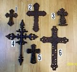 Set - 6 Wall Crosses Rustic Christian Western Religious Decor--Set #3, FREE CROSS MONEY CLIP WITH PURCHASE
