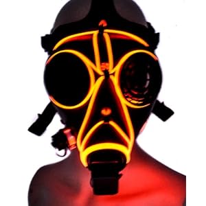 Cyber Punk El Wire Red Glow Gas Mask: Ama