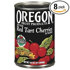 Oregon Fruit Pitted Red Tart Cherries in Water, 14.5-Ounce Cans (Pack of 8)