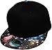 KNW-1469GX BLK-LGY Galaxy Print Brim Snapback Hat Cap
