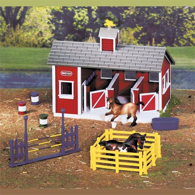 Childrens Toyshop  Toys : Stablemates Red Stable Set 