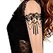 YAZILIND Chain Tassels Black Lace Handmade Arm Chain Upper Armband Bracelet for Women