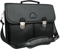 World Class Black Leather Executive Briefcase