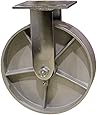 Service Caster 8" Heavy Duty Rigid Caster - 8" x 2" Semi Steel Cast Iron Wheel