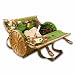 Picnic Time Verona Insulated Wine Basket with Wine/Cheese Service for Two, Pine Green