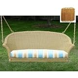 North Cape Naples Resin Wicker Porch Swing - Honey