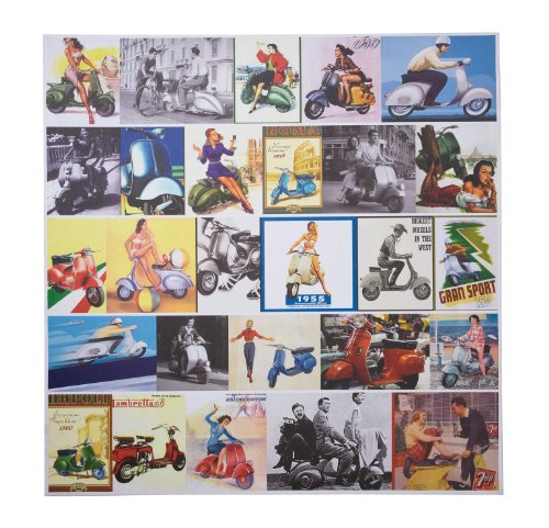 Kare 30827 Bild Motoretta Collage 100 x 100 Leinwand, Fichte