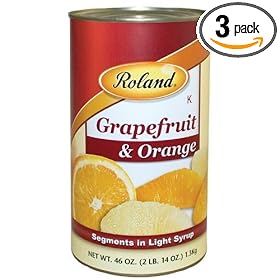 Roland Grapefruit & Orange Segments, In Light Syrup, 46-Ounce Can (Pack of 3)