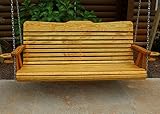 Handmade Amish Heavy Duty 700 Lb 5ft. Porch Swing With Cupholders - Cedar Stain - Made in USA