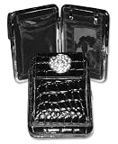 Cell Phone Case And Wallet Purse Black Croc Pattern Studded Flower Cell Phone Case And Wallet Purse Black Croc Pattern Studded Flower