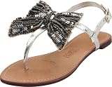 Naughty Monkey Women’s Dainty Thong Sandal,Silver,8 M US
