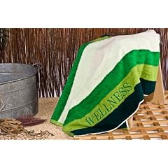 Saunatuch Wellnesstuch Badetuch Streifen Gr�n Frottee 80x200 cm (1-9-13)