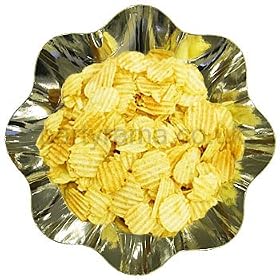 Gloss Silver Large 35cms Plastic coated Paper Snack Bowl - Single (S60UA-BSTL-itlbwl)
