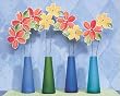 Wallies Red & Yellow Fresh Flowers & Leaves Cutouts