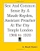 Books : Sex And Common Sense By A Maude Royden, Assistant Preacher At The City Temple London 1918 to 1920