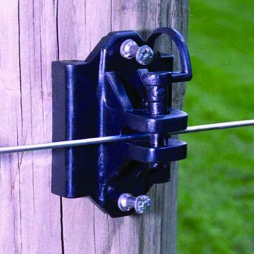 Fi-Shock SC-75 Black Pin-Lock Wood and T-Post Insulator, 25-Per Bag