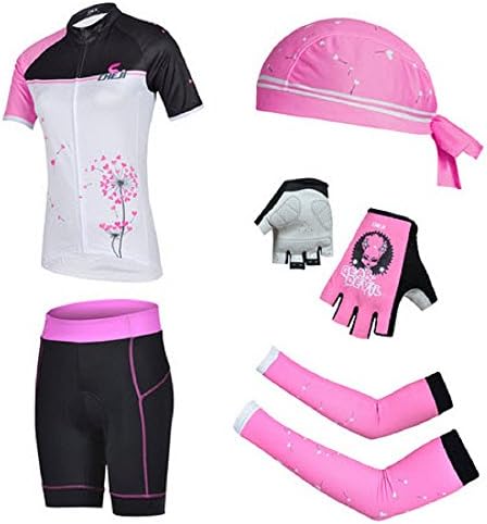 2014 New Cheji Team High Quality Cycling Clothes Women's Jersey and Shorts Set Hood Arm Warmer Gloves Riding Equipment Size: M