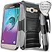 Galaxy On5 Case With TJS Tempered Glass Screen Protector, Dual Layer Hybrid Shock Absorbing Impact Resist Rugged Kickstand Armor Case with Belt Clip Holster For Samsung Galaxy On5 (Grey/Black)