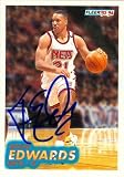 Kevin Edwards Autographed/Hand Signed Basketball Card (New Jersey Nets) 1994 Fleer #333