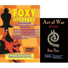 Click here to buy Foxy Chess Openings: The Petroff DVD & ChessCentral's Art of War E-Book (2 Item Bundle).