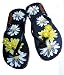 Sexy Black Foam Yellow and White Flowers Fashion Thong Slipper