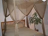 IMAGE OF Brown 4 Corner / Post Bed Canopy Mosquito Net Queen King