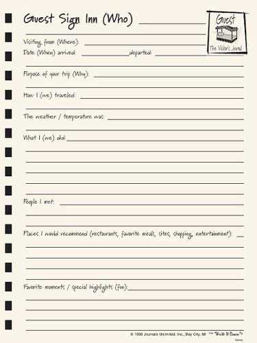 Guest, The Visitor's Journal - Cranberry Hard Cover (prompts on every page, recycled paper, read more...)