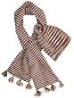 Handmade Alpaca Natural Fiber Scarf and Hat Set - Mocha Stripes Handmade Alpaca Natural Fiber Scarf and Hat Set - Mocha Stripes