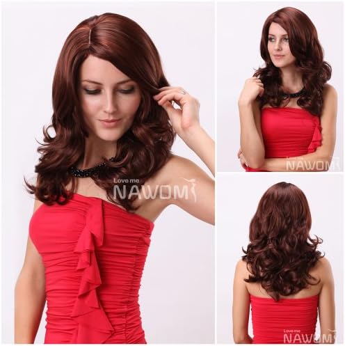 Wigiss New Stylish Women & Girls Sexy Long Curly Wavy Wigs Fashion Ladies Wig Reddish Brown #33H130