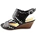 Xoxo Women's Sunday Perforated Wedge Sandals