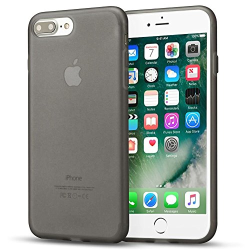 iPhone 7 Plus Case, Jisoncase Soft TPU Protective Cover Semi-Transparent Lightweight Slim Scratch Resistant Back Rubber Cover for iPhone 7 Plus Grey JS-I7L-03P60