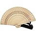 Topbeu Chinese Style Classic Handheld Folding Openwork Sandalwood Fan
