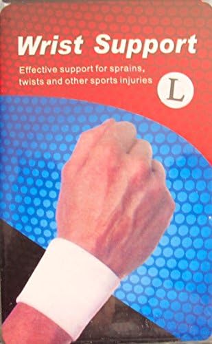 Elastic WRIST SUPPORT Wristband SIZE: LARGE w VELCRO Closure for SPRAINS, Twists &amp; Other SPORTS INJURIES