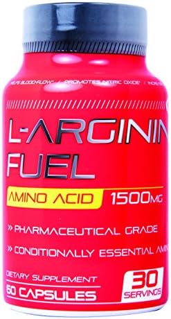 L-arginine Fuel 1500mg Increased Performance Boost No2 Nitric Oxide Levels, Endurance and Full Time Energy Enhancement Conditionally Essential amino acid L Arginine Supplement Stamina - 60 Capsules