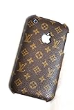 Lether Brown with Gold Stamp Monogra for iPhone 3g 3gs HardShell Case Cover ....