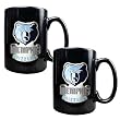 Memphis Grizzlies NBA 2pc Black Ceramic Mug Set - Primary Logo