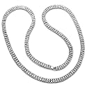 Platinum Plated 2 Row Crystal Mens Hip Hop 8 Mm Wide 34 Inch Long Chain Necklace Iced Out