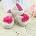 DZT1968® Baby Girl Knit Soft Sole Shoes Prewalker Socks Sneakers With Flower (0~6 Months)